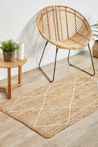 RUG CULTURE RUGS Noosa Diamond Natural Runner