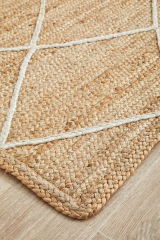 RUG CULTURE RUGS Noosa Diamond Natural Runner