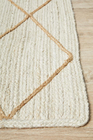 RUG CULTURE RUGS Noosa Diamond White Jute Rug