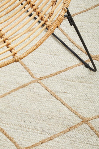 RUG CULTURE RUGS Noosa Diamond White Jute Rug