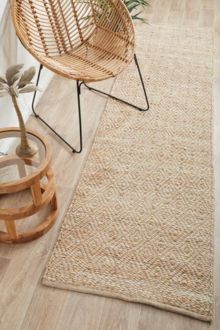 RUG CULTURE RUGS Noosa Geometric Natural Jute Runner