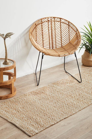 RUG CULTURE RUGS Noosa Geometric Natural Jute Runner