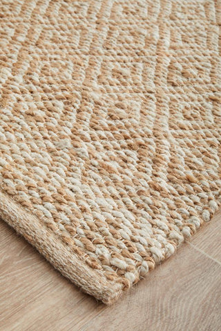 RUG CULTURE RUGS Noosa Geometric Natural Jute Runner