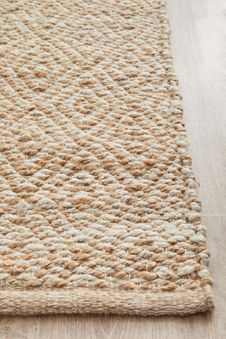 RUG CULTURE RUGS Noosa Geometric Natural Jute Runner