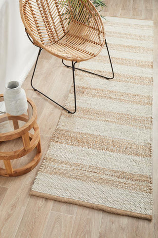 RUG CULTURE RUGS Noosa Stripe Jute Runner