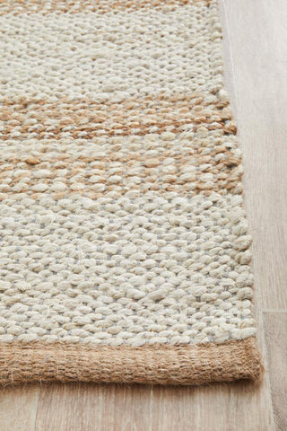 RUG CULTURE RUGS Noosa Stripe Jute Runner