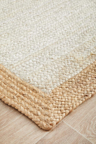 RUG CULTURE RUGS Noosa White Natural Jute Runner