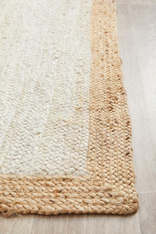 RUG CULTURE RUGS Noosa White Natural Jute Runner