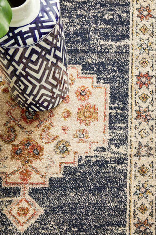 Rug Culture RUGS Nylah Navy Tribal Runner Rug