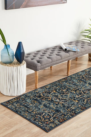 Rug Culture Rugs Oxford Petal Navy Runner