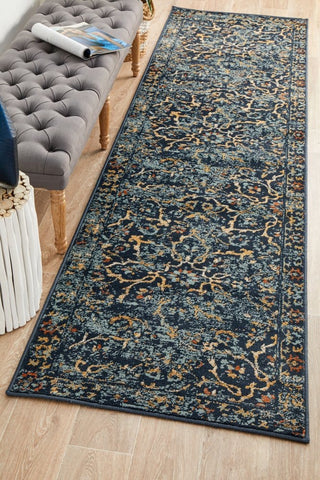 Rug Culture Rugs Oxford Petal Navy Runner