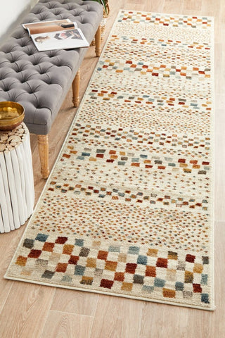 Rug Culture Rugs Oxford Squares Bone Runner