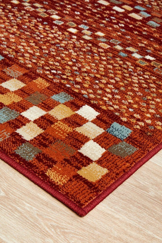 Rug Culture Rugs Oxford Squares Rust Runner