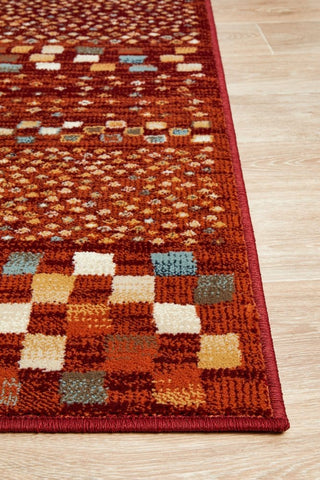 Rug Culture Rugs Oxford Squares Rust Runner