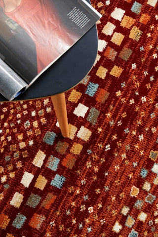 Rug Culture Rugs Oxford Squares Rust Runner