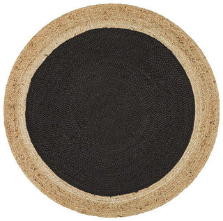 Rug Culture Rugs Polo Black Round Jute Rug