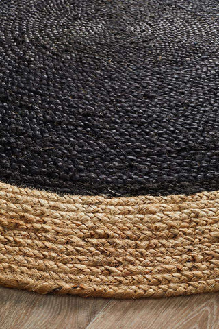 Rug Culture Rugs Polo Black Round Jute Rug