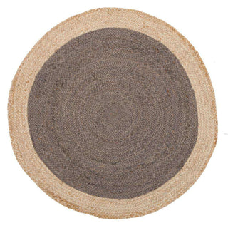 Rug Culture Rugs Polo Charcoal Grey Round Jute Rug