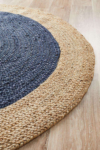 Rug Culture Rugs Polo Navy Round Jute Rug