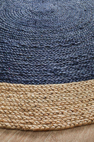 Rug Culture Rugs Polo Navy Round Jute Rug