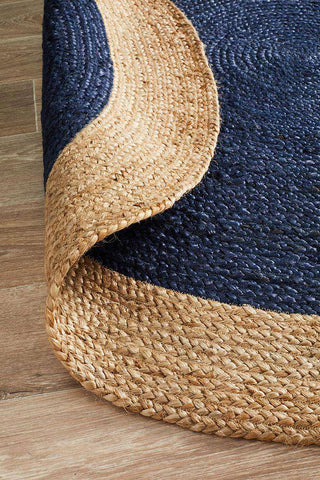 Rug Culture Rugs Polo Navy Round Jute Rug