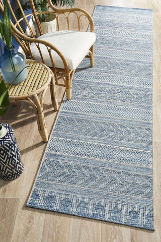 Rug Culture RUGS Pylos Outdoor Runner - Blue