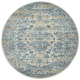 Rug Culture RUGS Rimini Blue & Grey Transitional Round Rug (Discontinued)