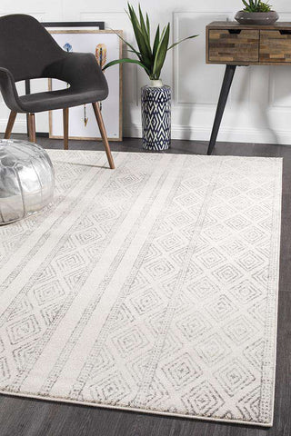 Rug Culture RUGS Salma White & Grey Tribal Rug