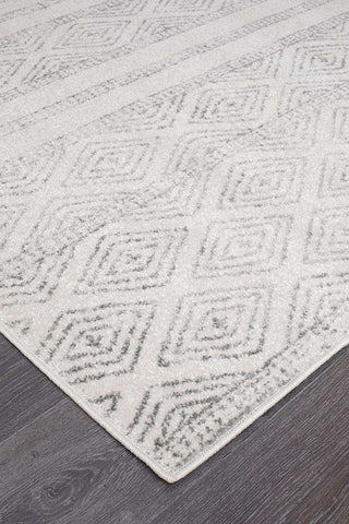 Rug Culture RUGS Salma White & Grey Tribal Runner