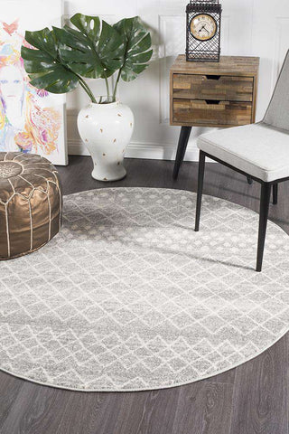 Rug Culture RUGS Selma Silver Tribal Round Rug