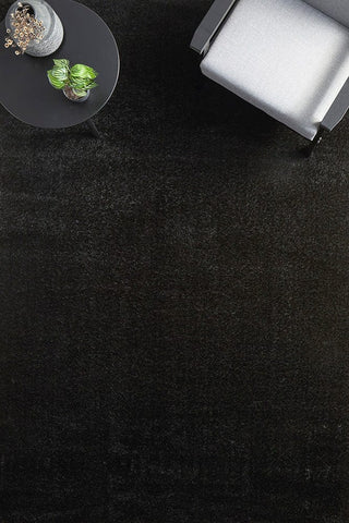 RUG CULTURE RUGS Sienna Shag Black Rug