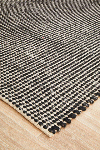 Rug Culture RUGS Skandi Black Felted Wool Rug