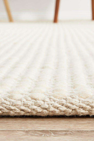 Rug Culture RUGS Skandi Natural White Felted Wool Rug