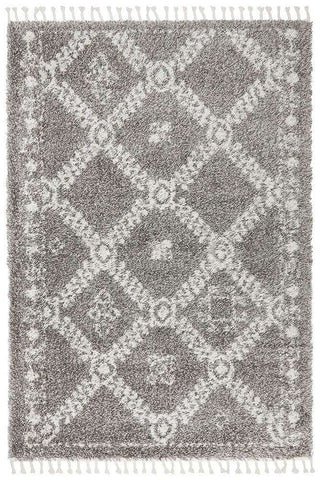 Rug Culture RUGS Sofia Grey Fringed Boho Rug