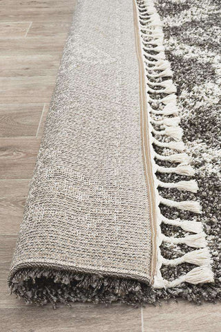 Rug Culture RUGS Sofia Grey Fringed Boho Rug