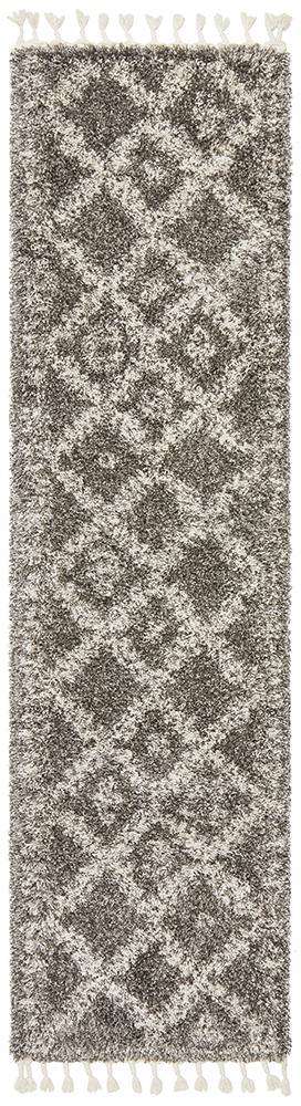 Rug Culture RUGS Sofia Grey Fringed Boho Rug