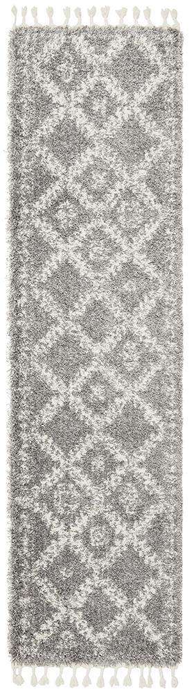 Rug Culture RUGS Sofia Silver Boho Runner