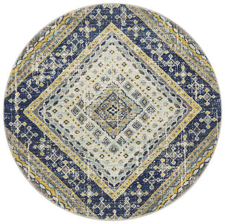 Rug Culture RUGS Toulouse Traditional Round Rug -Navy