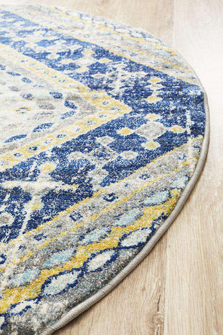 Rug Culture RUGS Toulouse Traditional Round Rug -Navy