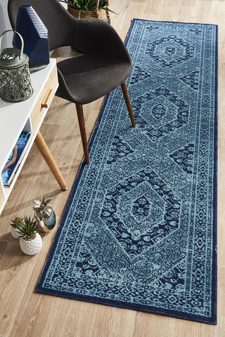 Rug Culture RUGS Whisper Stonewashed Blue Runner Rug