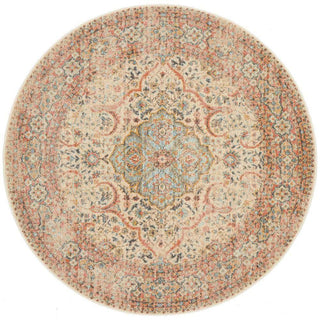 Rug Culture RUGS Zahra Distressed Floral Round Rug