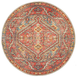 Rug Culture RUGS Zora Red Tribal Round Rug