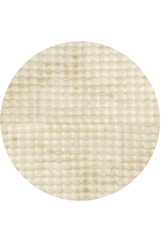 Bubble Natural Round Washable Rug