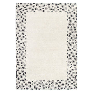 Leopard Cream Grey Wool Rug