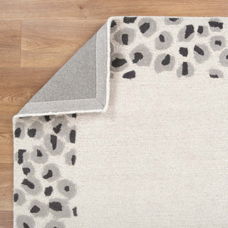 Leopard Cream Grey Wool Rug