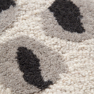 Leopard Cream Grey Wool Rug