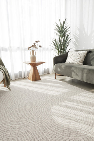 Prague Klarn Tan Rug styled in living room | Simple Style Co