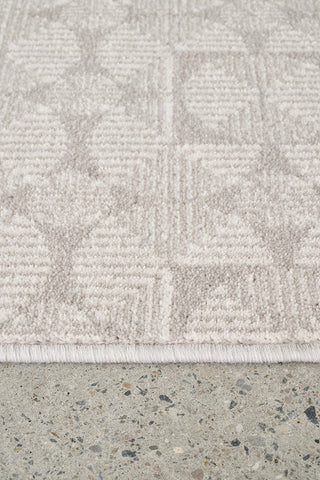 Side view of the Prague Niko Silver Rug | Simple Style Co