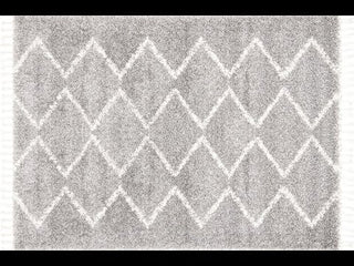 Kenza Silver Fringed Rug - Simple Style Co 