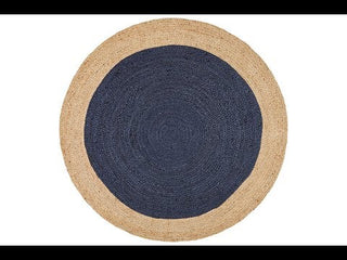 Atrium Polo Navy Round Jute Rug - Simple Style Co